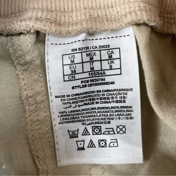 GUESS Capri Pants Linen Off White Size Medium Pockets Summer Neutral Lightweight - Picture 9 of 10